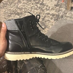 Steve Madden Black and Gray Men's Boots